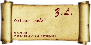 Zoller Leó névjegykártya